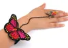 Bracelets & Bangles Butterfly Lace Slave Chain Link Bangle Hand Harness Butterfly Lace Crystal Bracelet