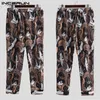 Printed Men Harem Pants Elastic Waist Loose Joggers Streetwear Chinese Vintage Casual Pants Trousers Men S-3XL