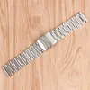 Zilveren horlogeband 18mm 20mm 22mm 24mm vaste roestvrijstalen banden met veiligheidssluiting Klassieke gepolijste riem rechte einde