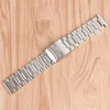 Silver Watch Band 18mm 20mm 22mm 24mm Solid Stainless Steel Bands with Safety Clasp Classic Polished Strap Straight End