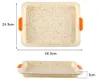 The latest color dot silicone double color tray rectangular cake mold thickened portable ear cake tray biscuit bread baking tray baking