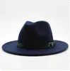 Forma-Outono-Inverno Imitação de lã Mulheres Homens Senhoras Fedoras Top Jazz Hat European American Rodada CapBowler Chapéus