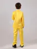 Popular amarelo meninos ocasião formal smoking notch lapela três botões crianças casamento smoking criança terno férias roupas jaqueta calças t7521740