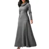 Women Sleeve Large Elegant Long Maxi Dress Autumn Warm Turtleneck Woman Clothing with Pocket Plus Size Bigsweety