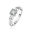 Nuovo zircone rotondo in argento sterling di zecca DHSR607 US Dimensioni 8; Hot Sale Women's 925 Silver Plate Solitaire Anelli Gioielli