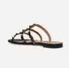 Sommer Strand Slip auf den Folien römische Nieten Sandalen Hausschuhe Nieten Slip-Slow Sandalen Wohnungen Luxus Designer Sandalias nackt, schwarz, splitter