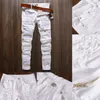 E-BAIHUI Trendigt Herrmode College Pojkar Skinny Runway Rak Zipper Denimbyxor Förstörda Rippade jeans Svart Vit Röda Jeans Hot Rea
