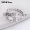 Pearl Accessories Ring 925 Sterling Silver Cubic Zirconia Women Jewelry Findings Semi-finished Mountings Ring 5 Pieces