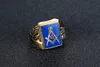 Men's Punk Dark Blue Resin Enamel Ring Stainless steel Black Masonic regalia signet rings Freemason jewel Fraternity freemasonry item gifts