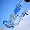 Torus Hookahs Bent Tube Glass Bong Ratchet Percolator Oil Dab Rigs Inverterade duschhuvudr￶kr￶r tjocka glasvattenledningar Gr￶n bl￥ bongs med 14 mm sk￥l