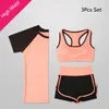 Mulheres 5 Peça Yoga Set para Running T-shirt Fitness Bra Sports Wear Gym Roupas Mulheres Workout Set Sports Terno