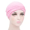 Kobiety Dziewczyna Solidna Kolor Elastyczna Czaszka Czapki Cancer Chemo Hat Scarf Turban Head Wrap Hair Care Beanie