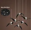 Nordic simple seagull lamp modern restaurant balcony chandelier LED creative personality bird chandelier bedroom lamp Resin bird chandelier