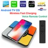 S10 Plus Smart TV BOX Wireless Fast charging Android TV OS RK3328 Quad Core 4GB 32GB WIFI 3D 4K USB3.0 with Voice Remote Control