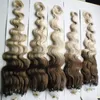 14" -24" Ombre Color Micro Loop Hair Extensions Body Wave Micro Bead Human Hair Remy Brazilian Beads Extensions 1G/1S