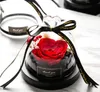 Decorative Flowers & Wreaths) Preserved Valentines Day Gift Exclusive Rose In Glass Dome With Lights Eternal Real