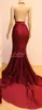 Sexy 2022 Halter Split African Mermaid Prom Dresses Backless Satin Applique Pageant Robe De Soiree Evening Gowns Celebrity Special Occasion