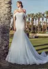 2019 Calla Blanche Mermaid Wedding Dresses Lace Off The Shoulder High Low Country Bridal Gowns Sweep Train Backless Beach Wedding Dress