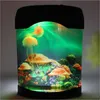 Nyaste Creative Beautiful Aquarium Night Light Tank Simning Mood Ljus Hållbar Heminredning Simulering Maneter LED-lampa