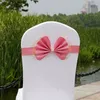 Bowknot Wedding Chair Cover Sashes Elastic Spandex Bow Chair Band med Buckle For Weddings Banquet Party Decoration Accessories DB4213699