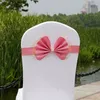 Cover de cadeira de casamento Bowknot Sashes Elastic Spandex Bow Chair Band With Buckle for Weddings Banquet Party Decoration Acessórios DB7218595