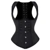 Vertikal rand halterneck underbust korsett väst plus s-6xl kvinnor mode stor storlek midja cincher bustier slant body shaper shapeas