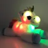 40cm LED Unicorn Plush Toys Light Up Stuffed Animals Unicorn Cute Luminous Horse Soft Doll Toy For Kid Girl Xmas Birthday Gift291h