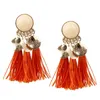 Europe and America exaggerated alloy resin sequined tassel earrings Bohemian retro style fashion popular multicolor earrings gi5240461