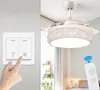 Haute qualité moderne luxe ventilateur lumières feuille Led ventilateurs de plafond blanc 110 v 220 v sans fil contrôle ventilateur de plafond lumière 42 pouces MYY