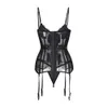 Removable Straps Lingerie Lace Trimmer Bustier With Suspenders Women's Amour Accent Lightly Padded Underwired Basque Corset 8282n