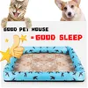 Summer Ice Silk Cool Breathable Oxford Cloth Mat Kennel Waterproof Cool Dog Bed Summer Pet Cat Sleeping Mat Sofa