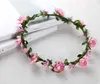 Girls Sweet Lovely Simulation Flower Headband Wedding Princess Vacation Garland Bohemia Hair Accessories For Big Kids Bride