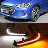 1 zestaw LED Lampa przeciwmgielna DRL dzienne światła jazdy z żółtym sygnalizacją światła DRL dla Hyundai Elantra 2016 2017 2018