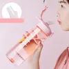 Kids Straw Cup Adult Plastic Water Bottle 550ml/750ml Sport Water Bottle Tour Hiking Drink Bottles