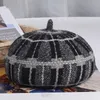 Fashion-Lady Beret Hats High Quality Classical Women's Plaid Color Wool Trooter Caps Newsboy Hat Wholesale 0016HT