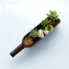 Creatief snijdende wijnfles in halve plantenbeurt Glas Terrarium Flower Pot voor sappige cactus Air Plant Alcohol Gifts