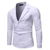 Klänningskjorta Mäns Långärmad Solid Simple Button Cardigan Casual Slim Fit Shirt Fashion High Quality Herrkläder Svartvit