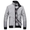 Mäns Solid Jacka Höst Casual Fashion Pure Färg Patchwork Jacka Zipper Outwear Coat för Mans Windbreaker Streetwear