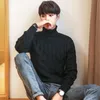 Корейский белый вязаный водолазов мужской свитер человек сплошной зимний пуловер мужской свитер пальто мужские плюс размер свитеров 5XL 4XL 3XL черный