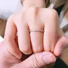 豪華な18KローズゴールドCZダイヤモンドの結婚指輪セットオリジナルボックスはPandora 925スターリングシルバーの輝きハートリングの女性の女の子のギフト