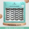 12 paires de faux cils de vison naturels longs cils doux maquillage pour les yeux faits à la main avec des boîtes d'emballage