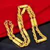 Chaîne de mode pour hommes de Style Rock, or jaune 18 carats, colonne de corde remplie, Design Hip Hop, collier de clavicule pour hommes de 24 pouces de Long