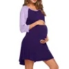 Nursing Dress Women Nightgown Long Sleeve Breastfeeding Winter Dress for Feeding Maternity Pregnancy Clothes Plus Size 18Dec21