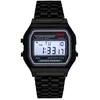 2019 f 91w led elektronische Uhr Herren Sportuhren Edelstahl Digital Uhren Studierende Datum Digital Watch Armbanduhren Smart