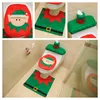 Toilet Seat Covers Decoração de Natal 3 Piece / Set de Santa Elk Elf Toilet Seat Covers Rug Hotel Bathroom Conjunto presente Xmas Suprimentos WCW726
