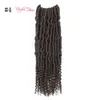 爆弾ねじれの便利なハエアのブルゴーニュの総合的なかぎ針編みの髪14インチロングハンドメイド編み毛の前ループふわふわ爆弾髪の編み