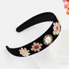 Saç klipsleri barrettes Avrupa ve Amerikan Vintage Court Style Head Band Barok Rhinestone Saç çember ile İnci Altın Yapraklar Toptan satış