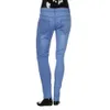 Rippade jeans för herrhål stretchy rippade skinny biker jeans förstörda tapade slim passform denim byxor för man