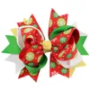 Girls Bow Christmas Hair Clip Ribbon Bow Lay Over 3D Barrettes Kids Christmas Headdress Children Cute Designer Hair Clips HHA644