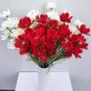 4 포크 크리 에이 티브 장식 실크 꽃 사진 촬영 소품 인공 꽃 손 잡고 신부 꽃다발 시뮬레이션 가짜 꽃